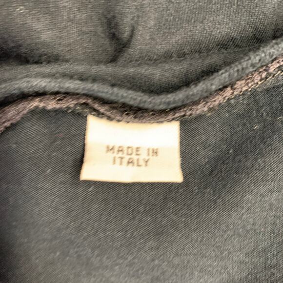 JOHN GALLIANO Size S Black Monogram Print Cotton V-Neck T-shirt - Picture 6 of 9